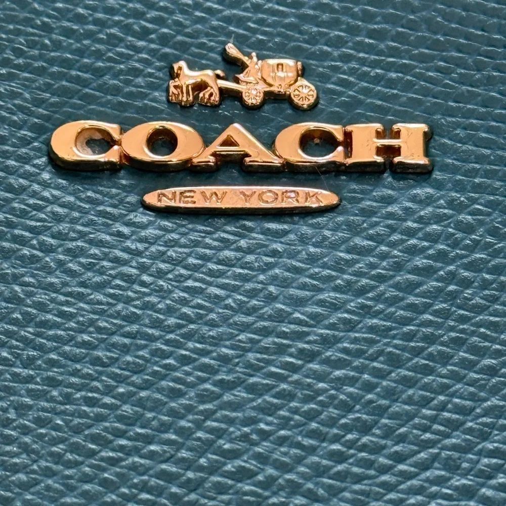 Coach Teal Pebbled Leather City Tote Shoulder Bag - Perfect Work Bag 🏙️ - Picture 13 of 13